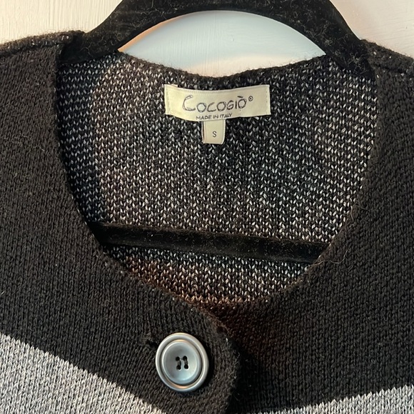 Cocogio Merino Wool Blend Color Block Italian Duster Cardigan Sweater - Picture 2 of 4